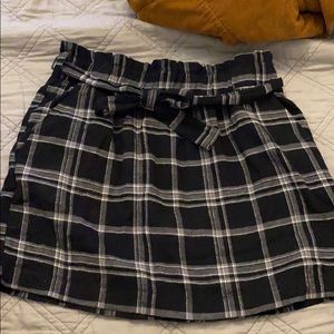 Plaid tie skirt